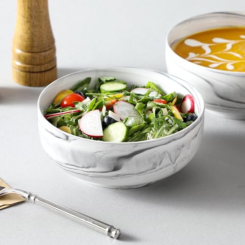Salad Soup Bowls Set of 2 (Marble Grey / 44 OZ (Set of 2))
