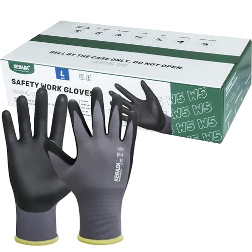 W5 Foam Nitrile Coated Work Gloves for Men Women (W5 Grey (60 Pairs) / X-Small)