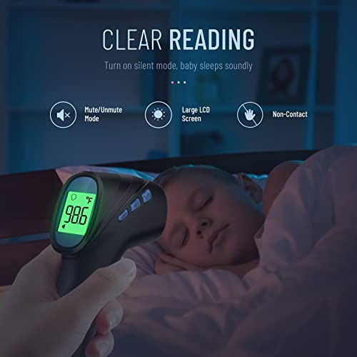 Forehead Thermometer for Adults and Kids (Black)