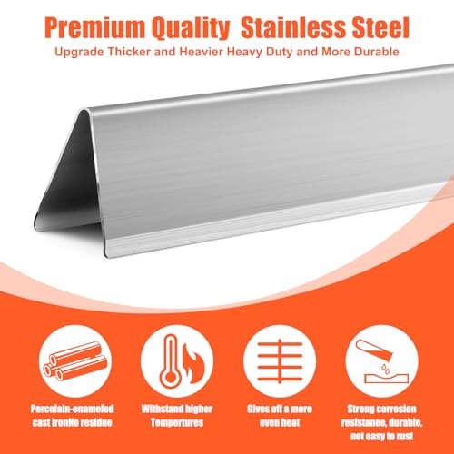7524 7528 Cooking Grates 7622 Heat Deflectors 7620 Flavorizer Bars with Burner Tube Set for Weber Genesis Grill Replacement Parts E (Stainless Steel 2+5+3burner+2grate)