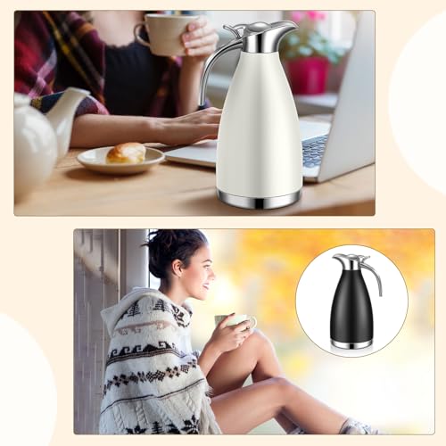 2 Pcs 68oz Thermal Coffee Carafe (Black/White)