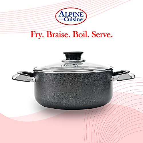 6 Quart Non stick Stock Pot with Tempered Glass Lid and Carrying Handles (6-Quart Stock Pot / Standard Packaging)