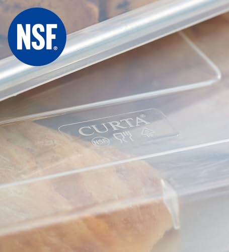 6-Pack 1/4 Size Sheet Pan with Cover Set (12 Piece Bundle), Dishwasher Safe Baking Pans & NSF Certified Polypropylene Lids, Compact Quarter Bun Pan for Meal Prep, Baking & Storage - Silver/Translucent (13 x10 Inch (6-Pack Pan with Lid))