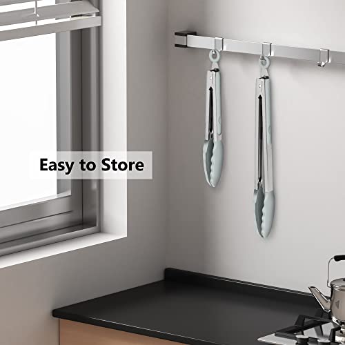 2 Pack Silicone Kitchen Tongs (Warm Grey)