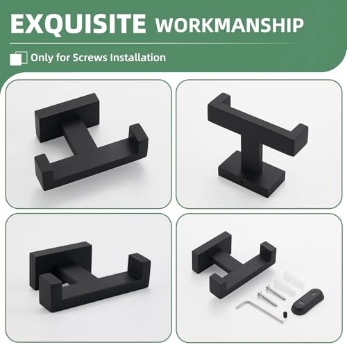Double Towel Hook (Matte Black)