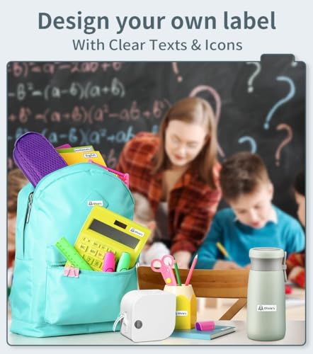 Label Maker Machine with Tape (1 Printer+1 Label Tape / White)