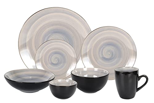 Stoneware Sonoma Dinnerware Set (56pc Set / Mix Grey, Orange, Purple, Turquoise)