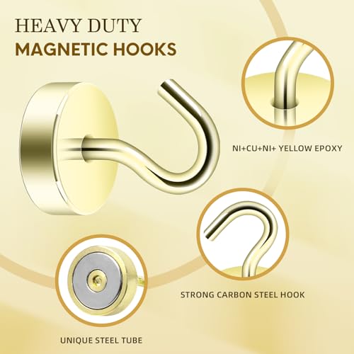 Magnetic Hooks Steel Tube Design for Cruise (Gold / 40lb Magnetic Hooks)