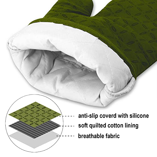Oven Mitts and Pot Holders 6pcs Set (Olive Drab)