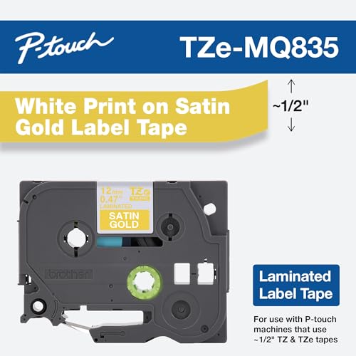 PTouch 1 2" Laminated TZe Tape Model TZE