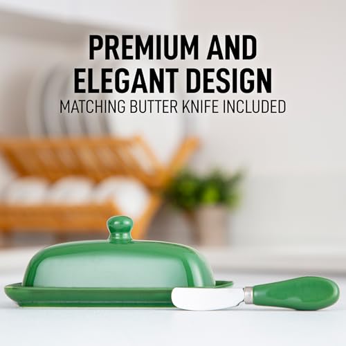 Zulay Butter Dish With Lid For Countertop (Jade)
