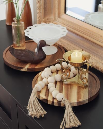 11'' Acacia Wood Lazy Susan Organizer for Table Top