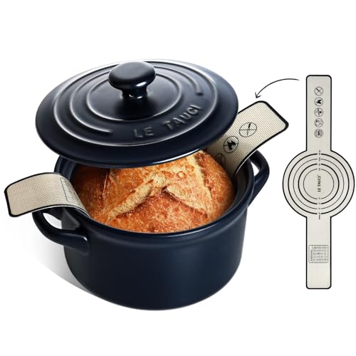 3 QT Ceramic Bread Baker with Lid for Sourdough (Midnight Blue)
