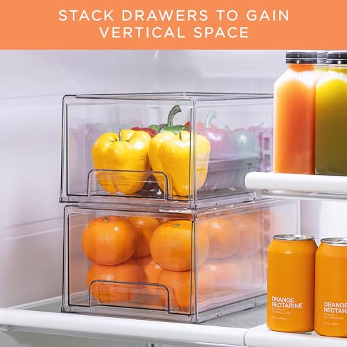 Clear Storage Drawers for Refrigerator (6 Pack / Large)