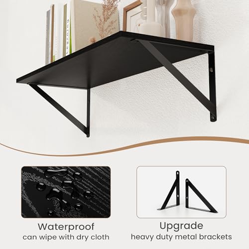 Black Deep Floating Shelves for Wall