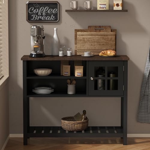 Farmhouse Coffee Bar Cabinet (Black)