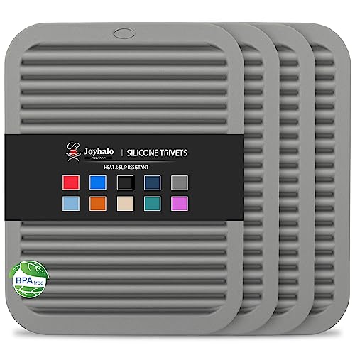 4 Pack Square Silicone Trivets (4 Count)