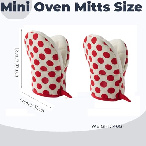 1 Pair Mini Oven Mitts (Dotred)