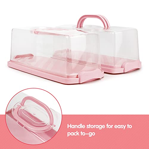 2 Pack Plastic Rectangular Bread Box with Clear Lid