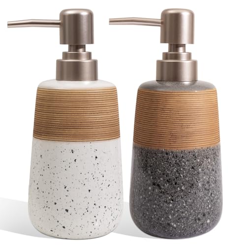 2 Pcs Ceramic Soap Dispenser Set (2 x 15 Oz Soap Dispenser)