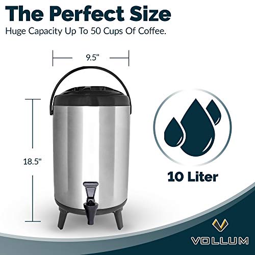 Stainless Steel Insulated Beverage Dispenser (10 Liter / Black)