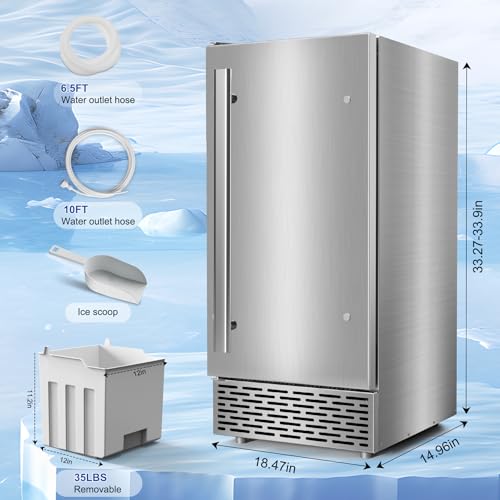 Under Counter Ice Maker (95Lbs/24H-Silver2)