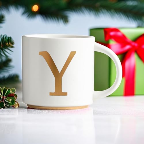 Monogram Ceramic Mugs (gold-Y)