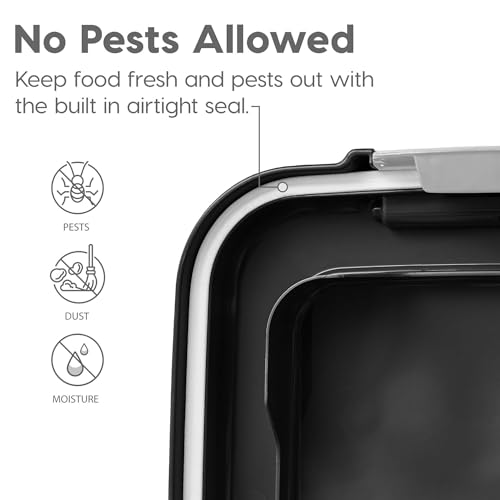 Airtight Pet Food Storage Rolling Container (30 lbs / Black)