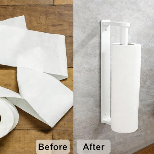Kitchen Roll Holder Under Cabinet (White)