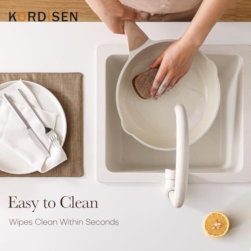 Ceramic Nonstick Frying Pan Skillet Set (White Ceramic / 9.5+11+12.5 Inch)