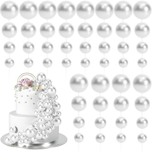48 Pcs Silver Balls Cake Topper Decorations Balloon Cupcake Toppers Foam Cake Topper Balls Cake Balls Decorations for Birthday Party Wedding Anniversary Cake Decorating (48 Count)