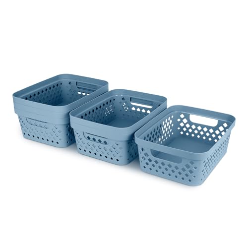 Plastic Storage Basket Set (Marina Blue / 2 Gallon)