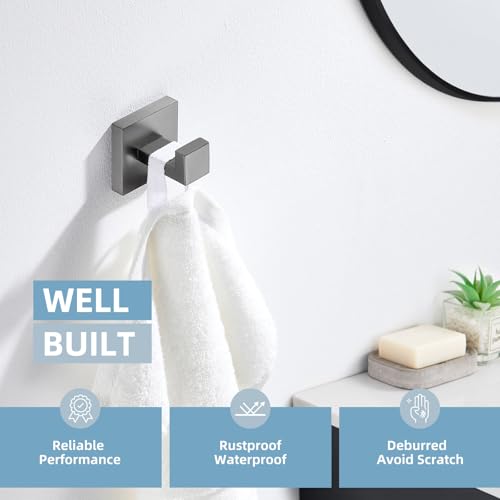 Bathroom Towel Hook (1 Pack / Gunmetal Gray)