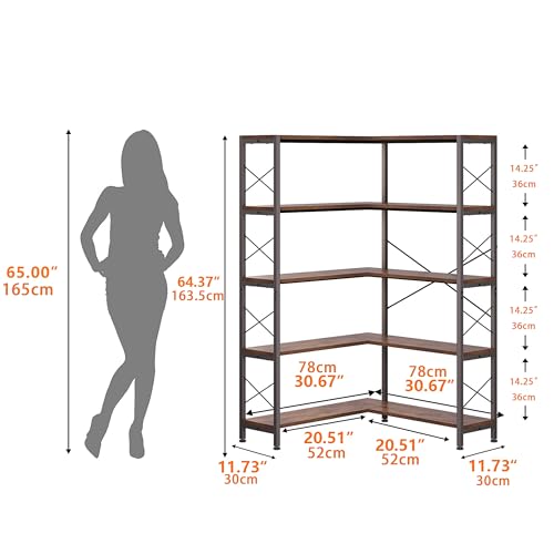 5 Shelf Corner Bookshelf