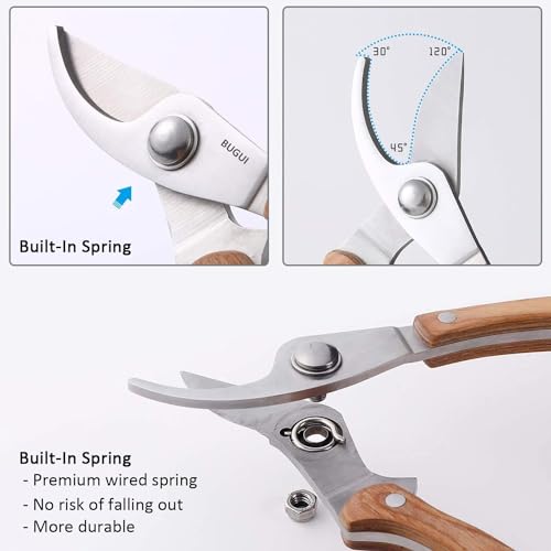 8” Wood Handle Garden Scissors (8"WoodHandleShearsSet(E023))