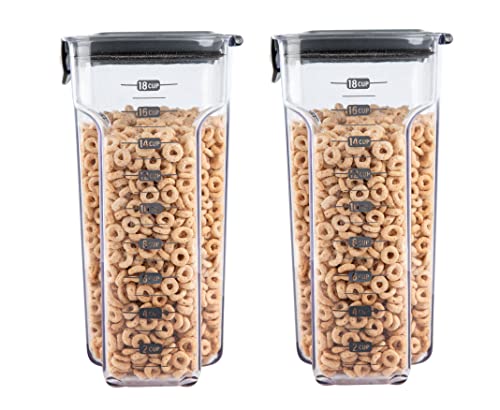 International ProKeeper+ Clear Plastic Airtight Food Baker's Kitchen Storage Organization Container Canister Set with Magnetic Accessories (2- Piece Set)