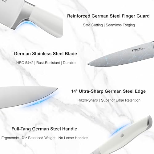 14 Piece Knife Set (White)