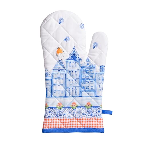 Maison d'Hermine Oven Gloves 100% Cotton Oven Mitt (008 - Amsterdam Canals / 7.5" x 13" (Oven Mitt))