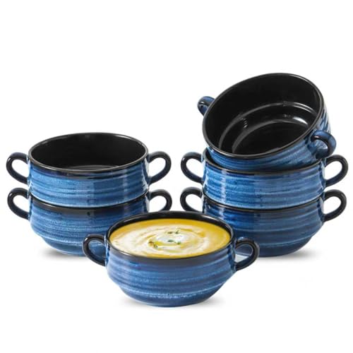 Ceramic Soup Bowls (Blue / 20oz - 6pcs)