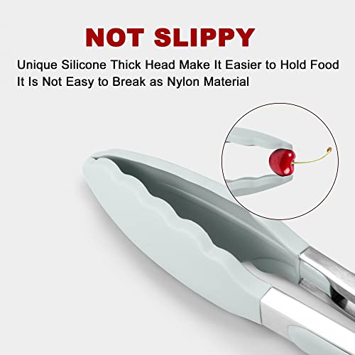 2 Pack Silicone Kitchen Tongs (Warm Grey)