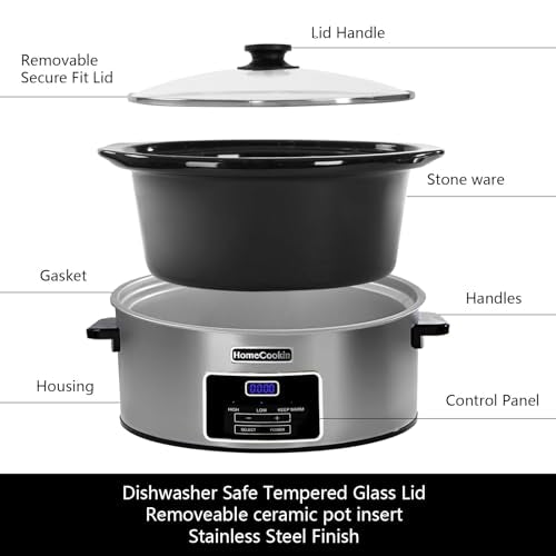 6 Quart Digital Programmable Slow Cooker with Timer