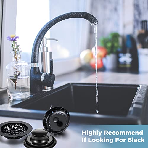 3 Pcs Sink Plug Stopper Disposal Drain Strainer (Black)