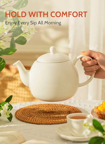 Porcelain Teapot (White / 40oz (no infuser))