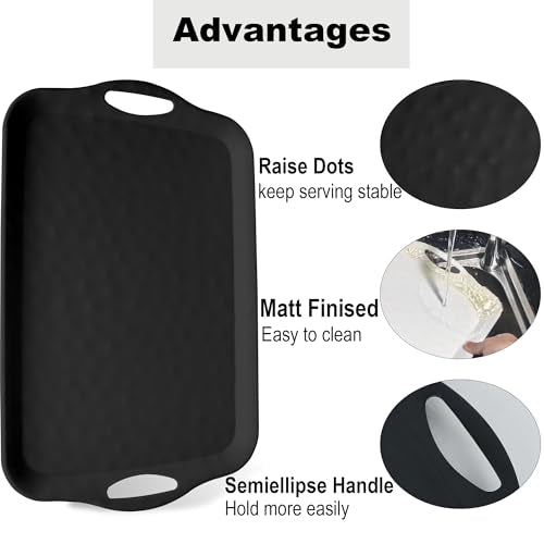 20x13 inch Extra Large Serving Tray with Handles (2 Count)