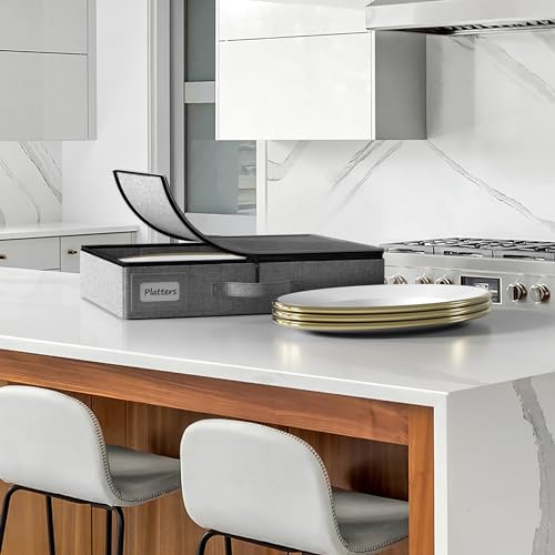 Platter Storage Case for Dinnerware (Gray / Platter Storage)