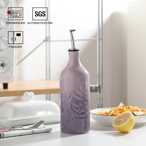 Sweejar Ceramic Olive Oil Dispenser Bottle (Gradient Purple / 20 oz, Set of 1)
