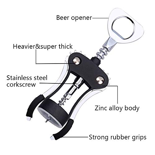 Wine Opener Multifunctional Wing Corkscrew Wine Bottle Opener for all Cork Stoppered and Beer Cap Bottles