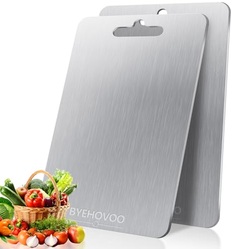 Titanium Cutting Board for Kitchen (Silver / 12"L x 9"W)