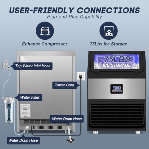 Commercial Ice Maker Machine 300LBS (Stainless Steel)