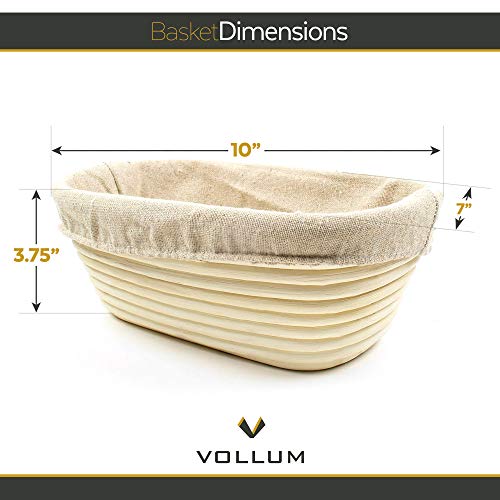 Bread Proofing Basket with Liner (10" x 7" x 3.75"H / Rectangular)